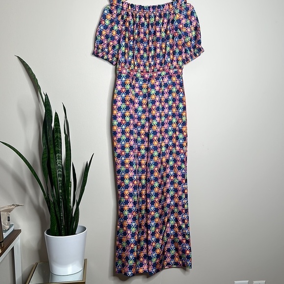 SALONI Juli-B Night Star print 100% silk jumpsuit 6 NWT - Picture 4 of 14